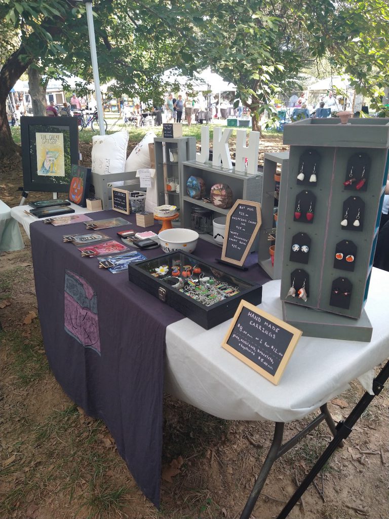 A close up of table one at Art In The Park